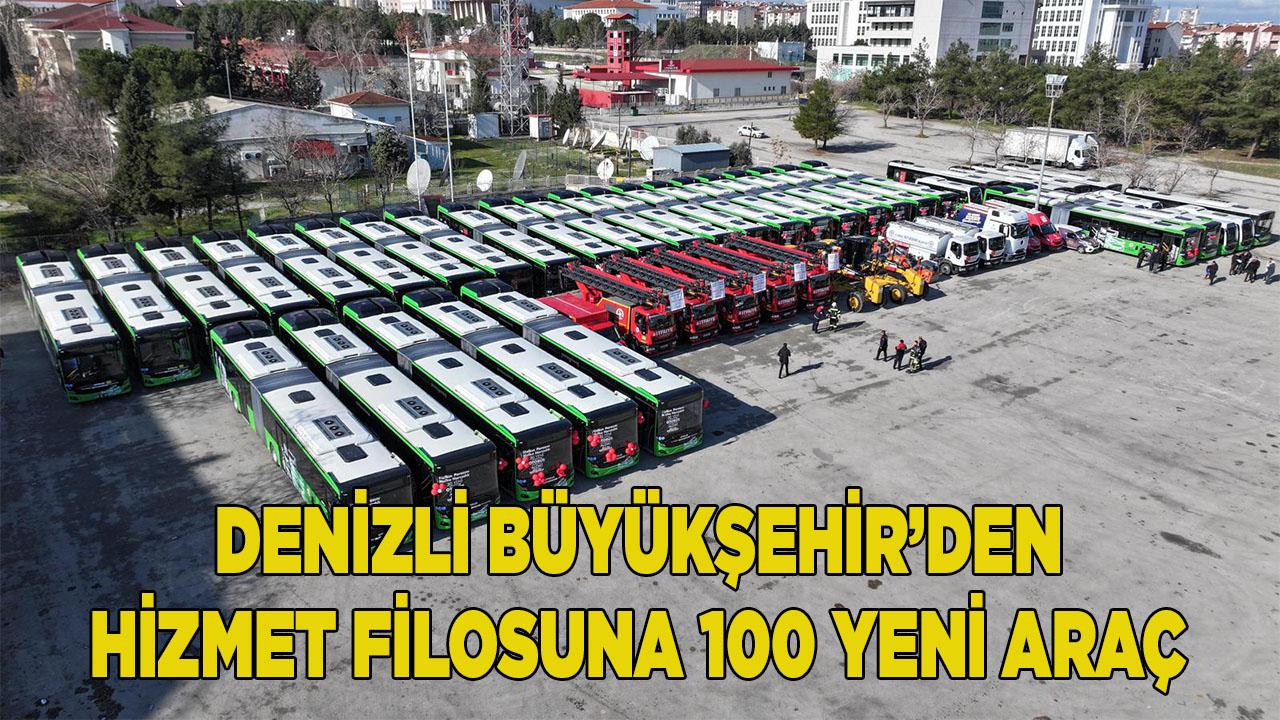 Denizli Büyükşehir’den hizmet filosuna 100 yeni araç
