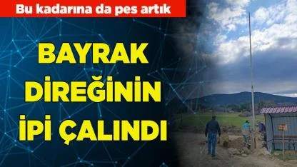 Denizli'de Bayrak direğinin ipi çalındı