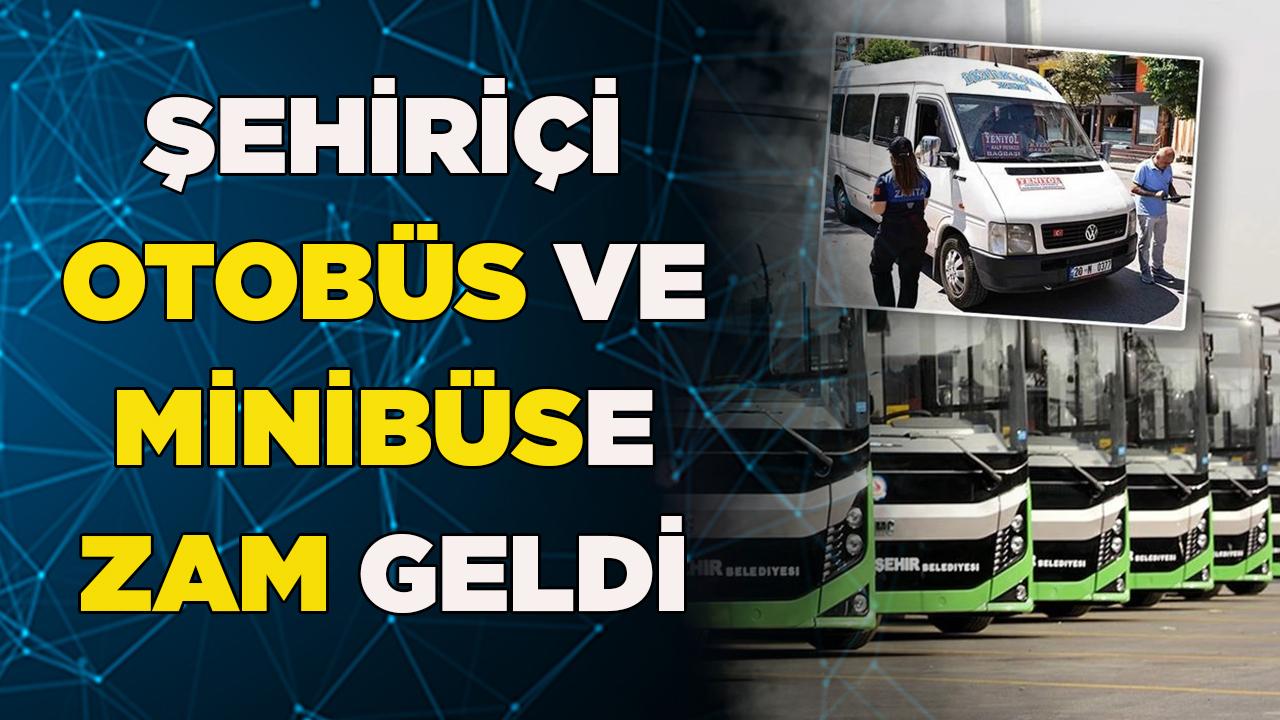 Denizli’de dolmuş ve otobüs ücretlerine zam