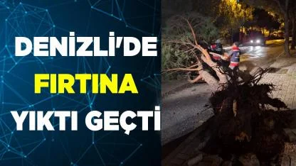 DENİZLİ'DE FIRTINA YIKTI GEÇTİ