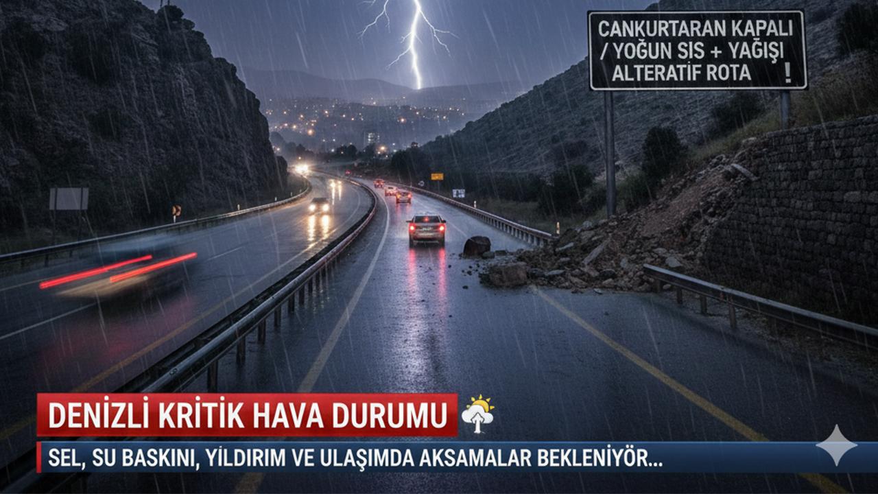 Denizli İçin Kuvvetli Sağanak Yağış Alarmı