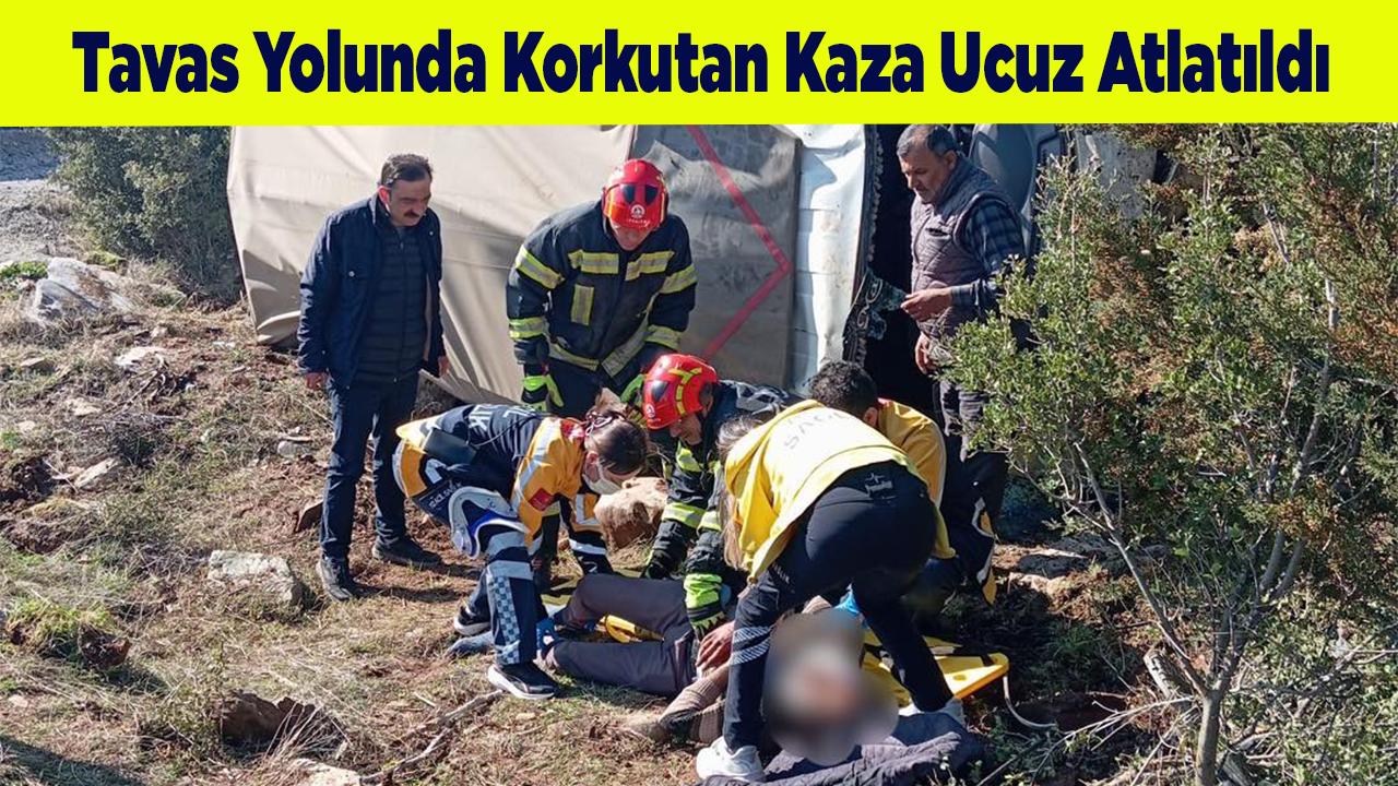 Tavas Yolunda Korkutan Kaza Ucuz Atlatıldı