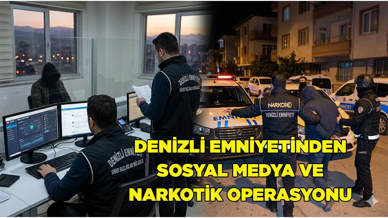 Denizli Emniyetinden Sosyal Medya ve Narkotik Operasyonu