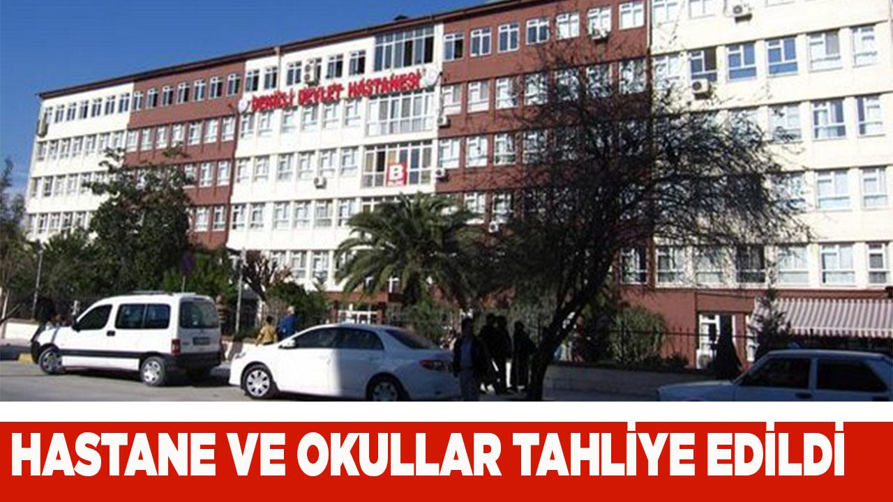 Denizli'de  Hastane Ve Okullar Tahliye Edildi