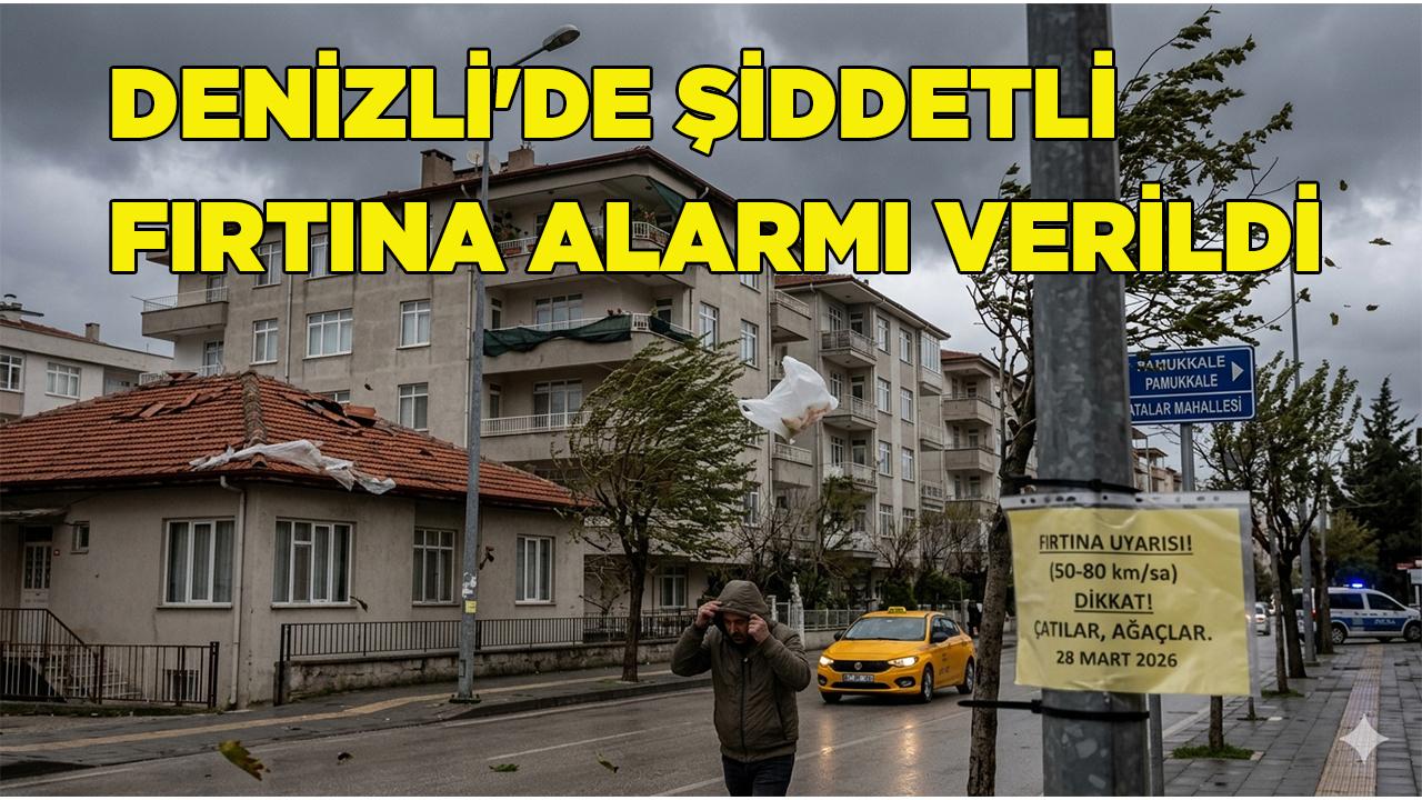 Denizli'de Şiddetli Fırtına Alarmı Verildi