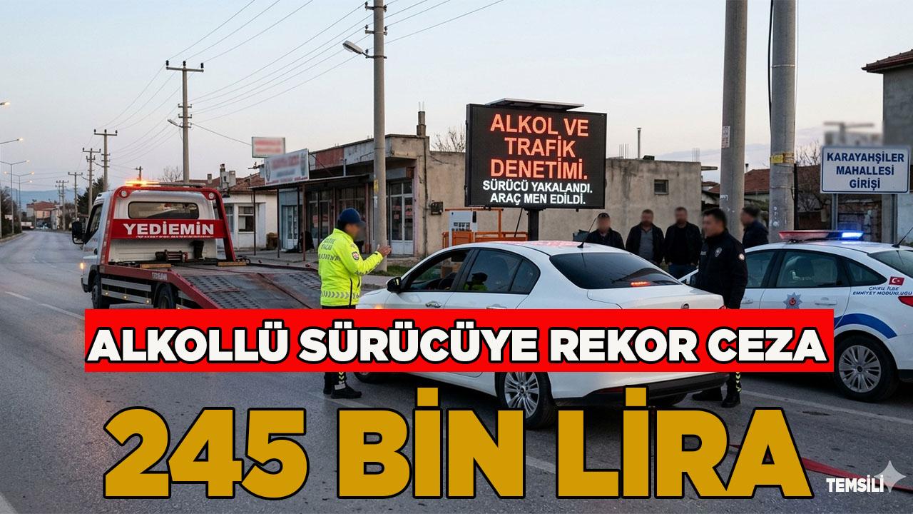 Alkollü Sürücüye 245 bin lira rekor ceza