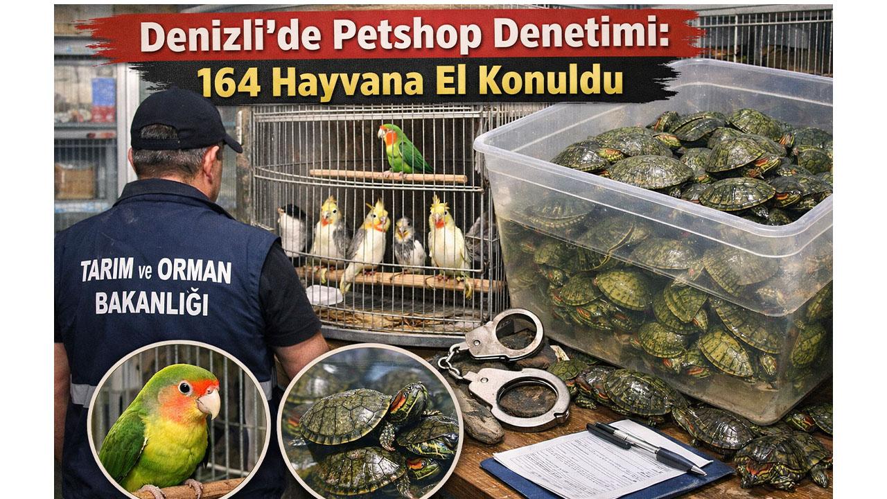 Denizli’de petshop denetimi 164 hayvana el konuldu