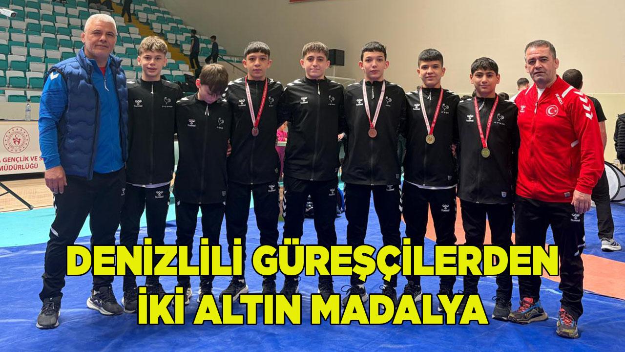 DENİZLİLİ GÜREŞÇİLERDEN İKİ ALTIN MADALYA