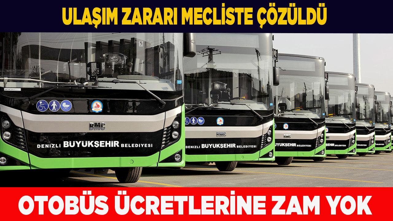 Denizli'de Otobüs Ücretlerine Zam Yok