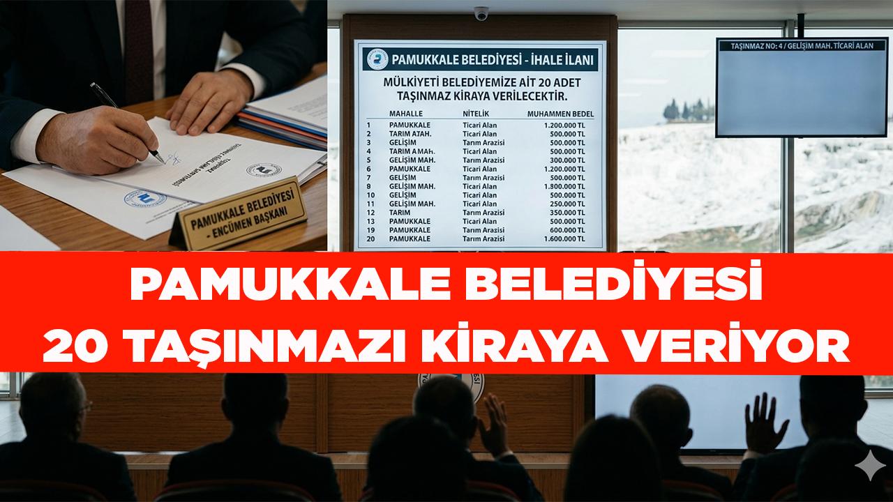 Pamukkale Belediyesi 20 Taşınmazı Kiraya Veriyor