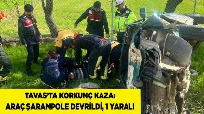 Tavas’ta Korkunç Kaza: Araç Şarampole Devrildi, 1 Yaralı