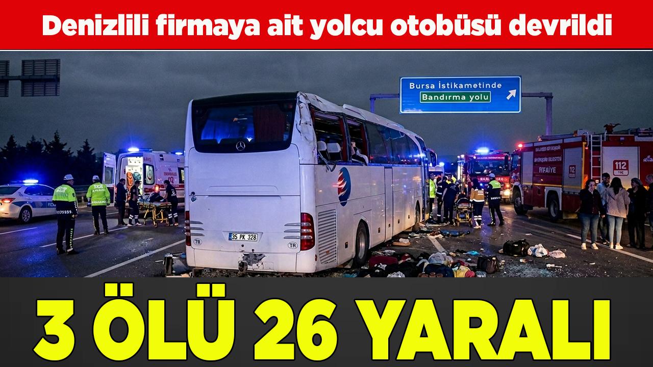 Yolcu Otobüsü Devrildi 3 Kişi Yaşamını Yitirdi