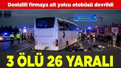 Yolcu Otobüsü Devrildi 3 Kişi Yaşamını Yitirdi