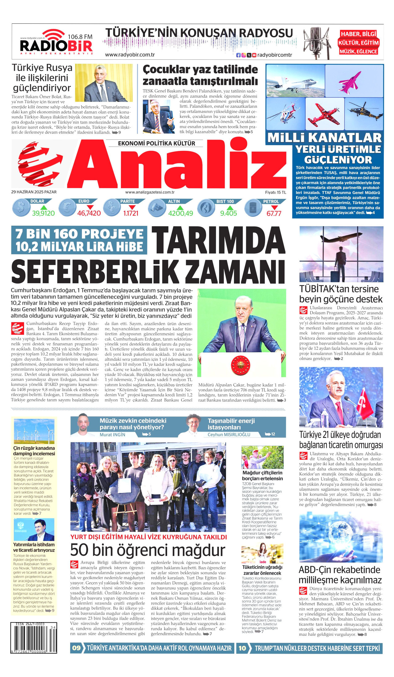 ANALİZ Gazete Manşeti