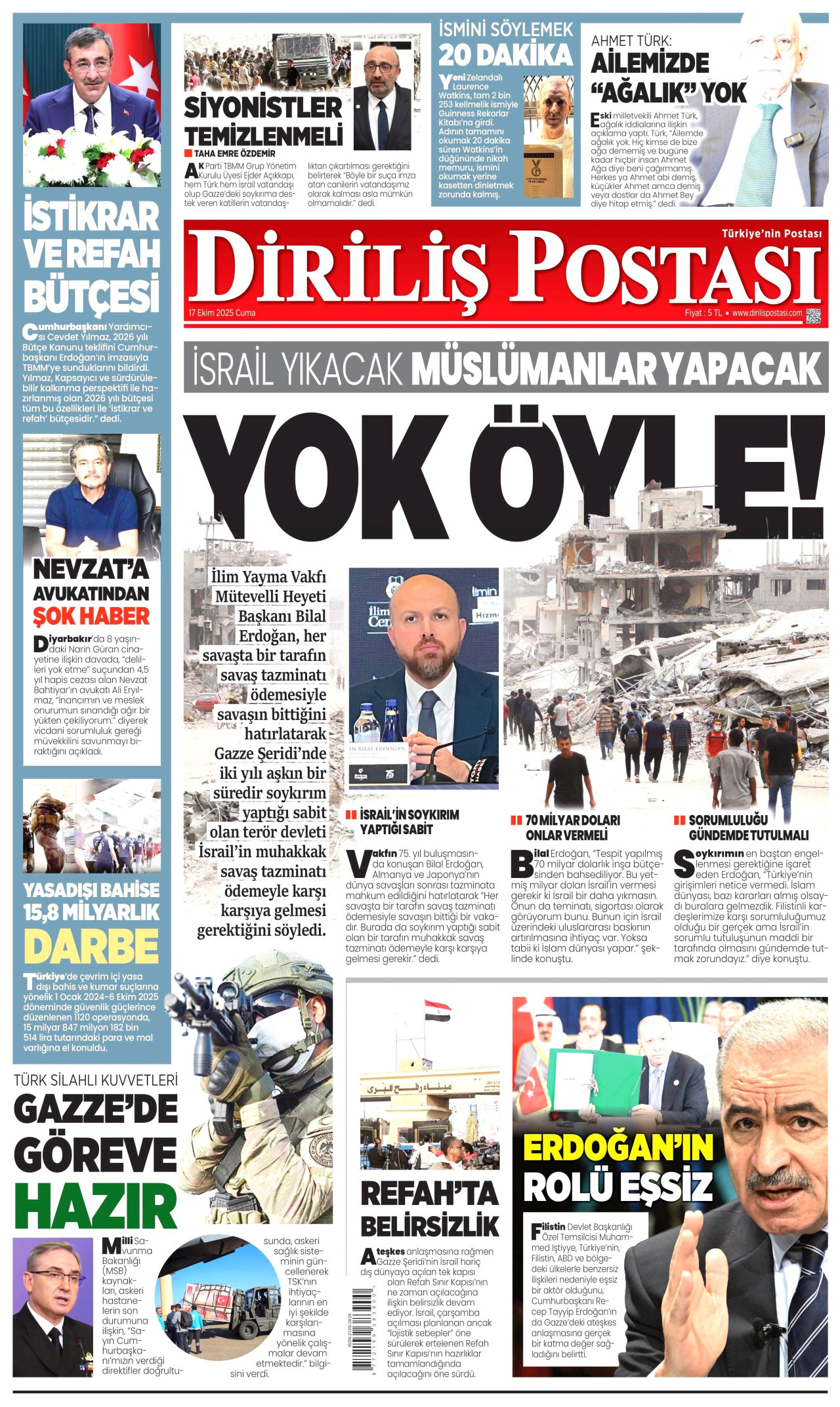 DİRİLİŞ POSTASI Gazete Manşeti