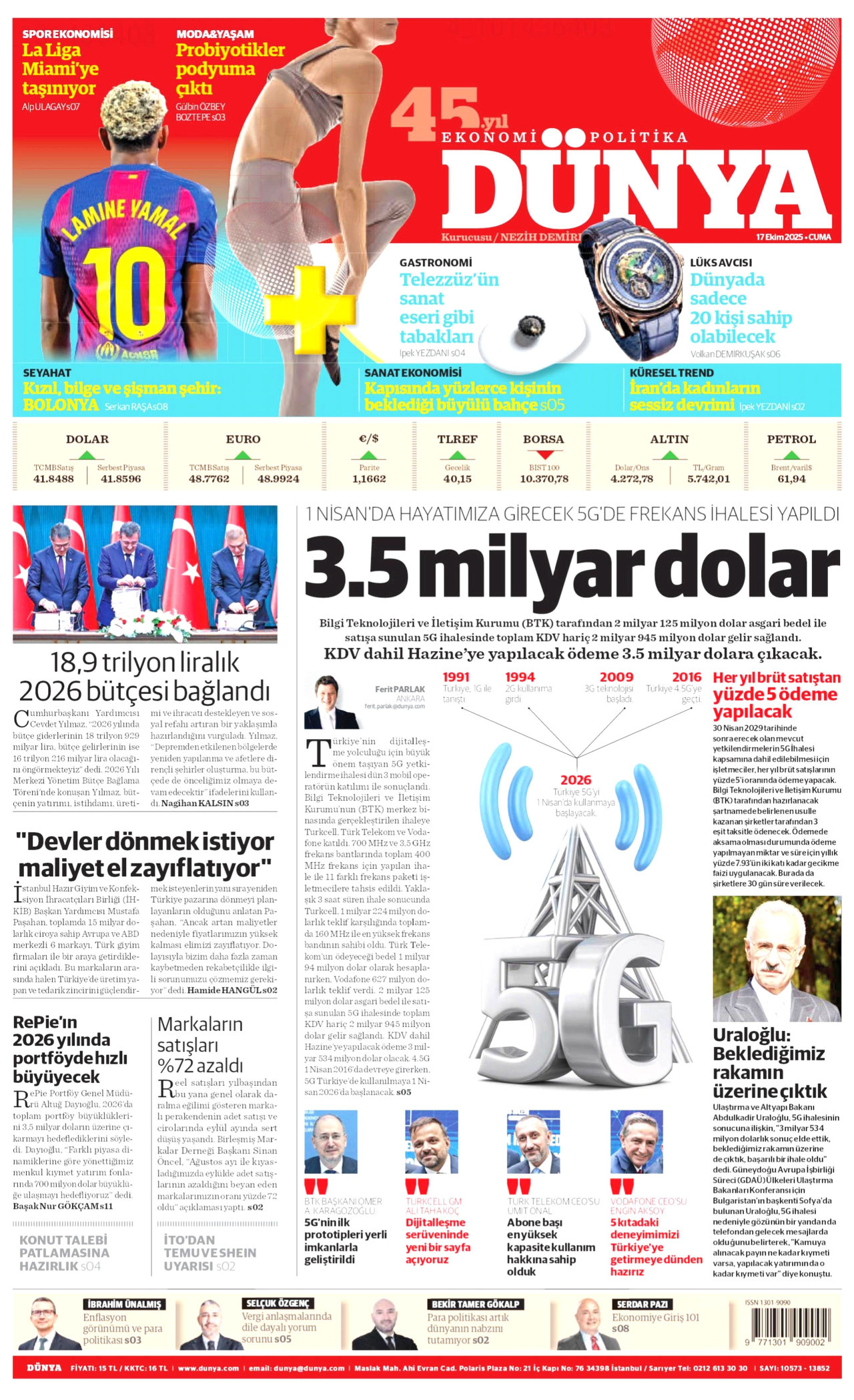 DÜNYA Gazete Manşeti
