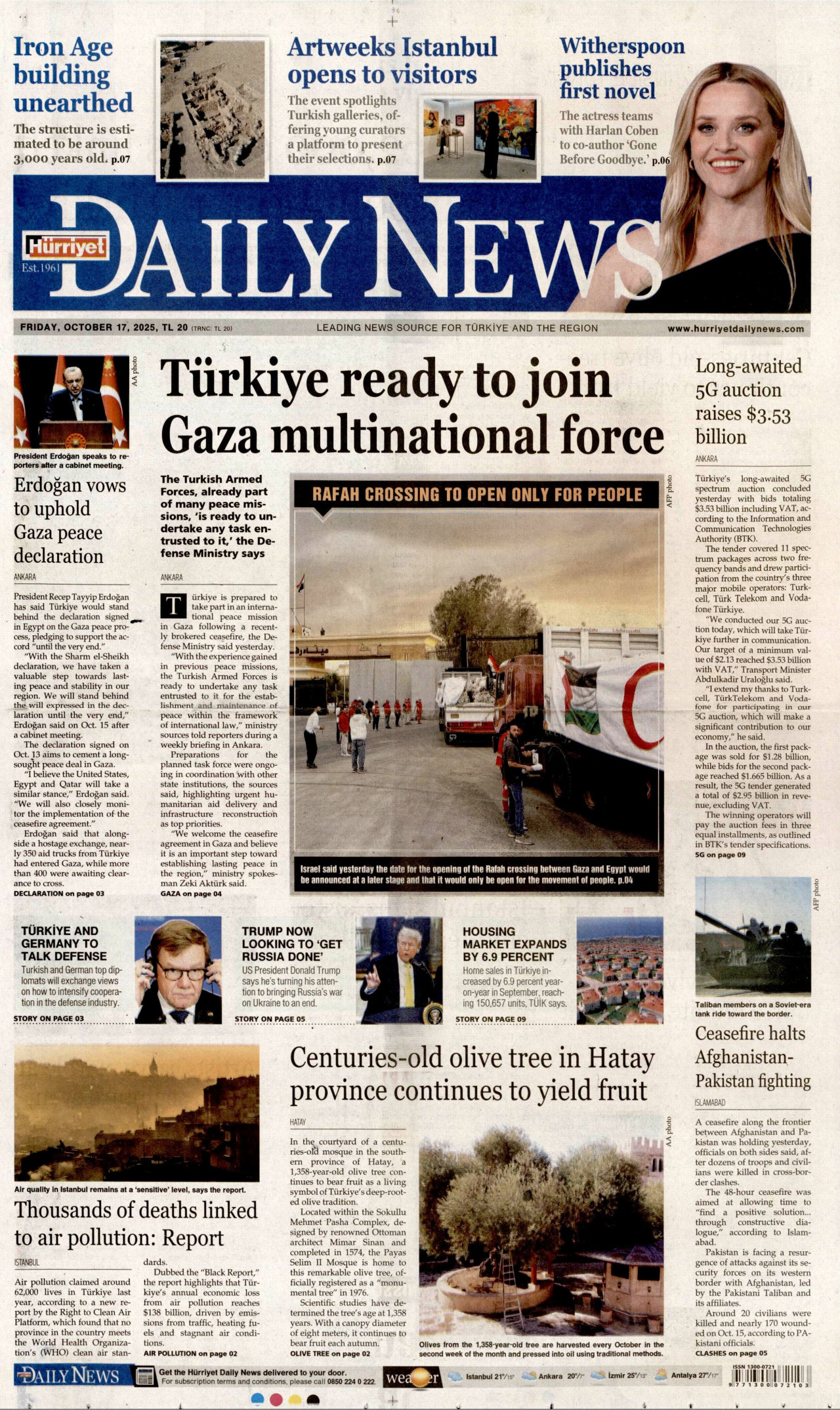 HÜRRİYET DAİLY NEWS Gazete Manşeti