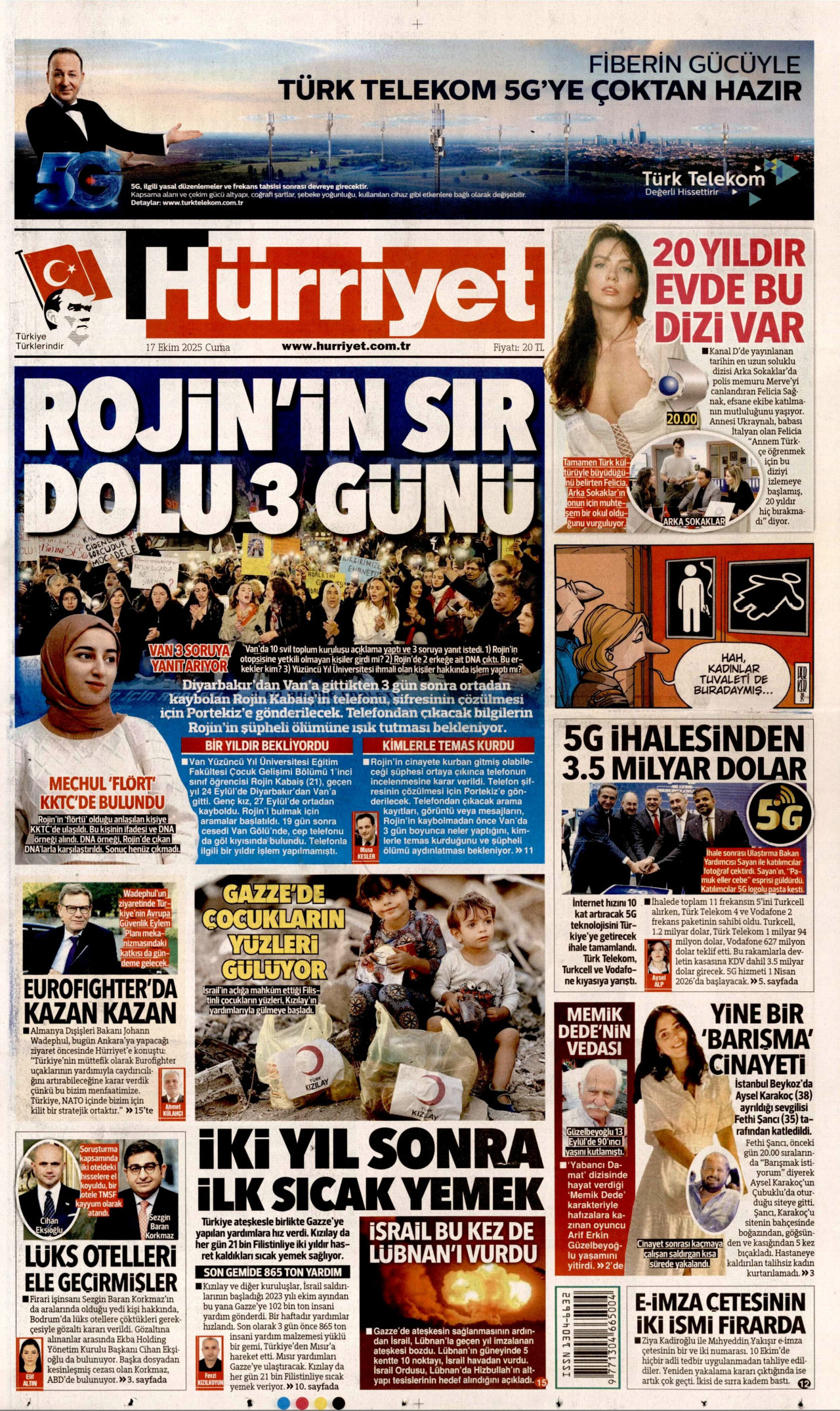 HÜRRİYET Gazete Manşeti