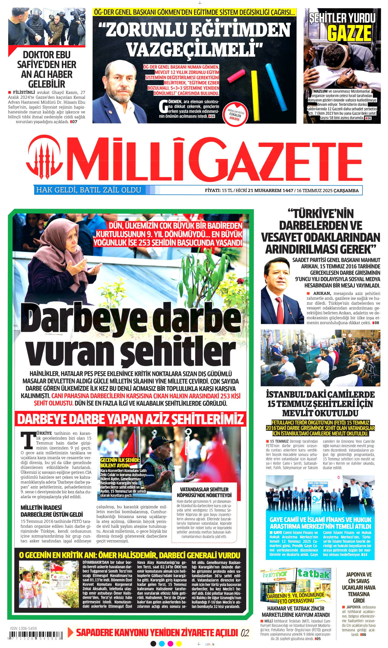 MİLLİ GAZETE Gazete Manşeti