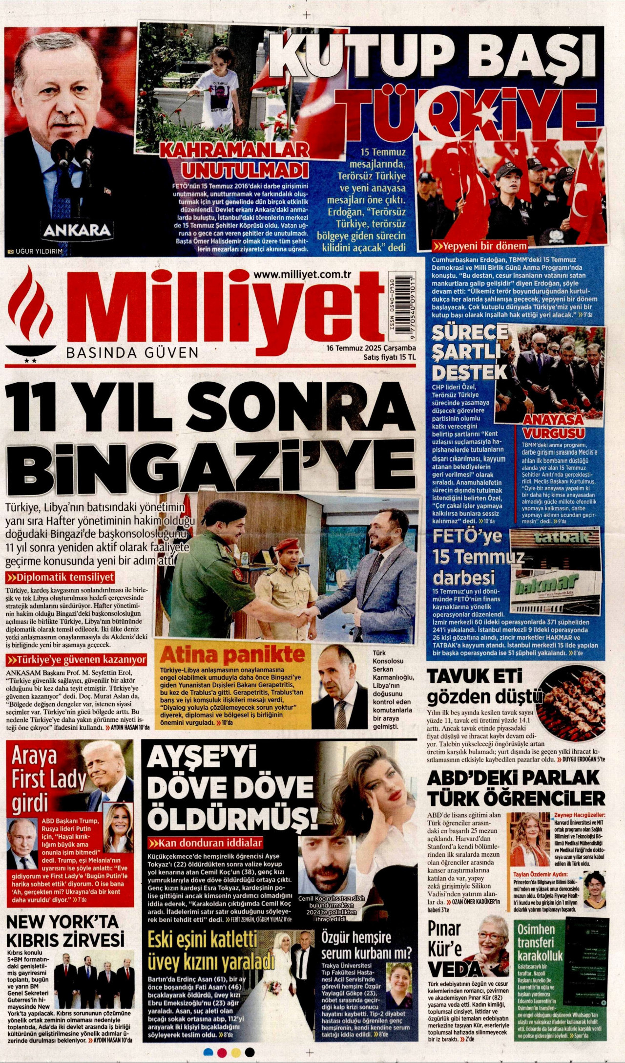 MİLLİYET Gazete Manşeti