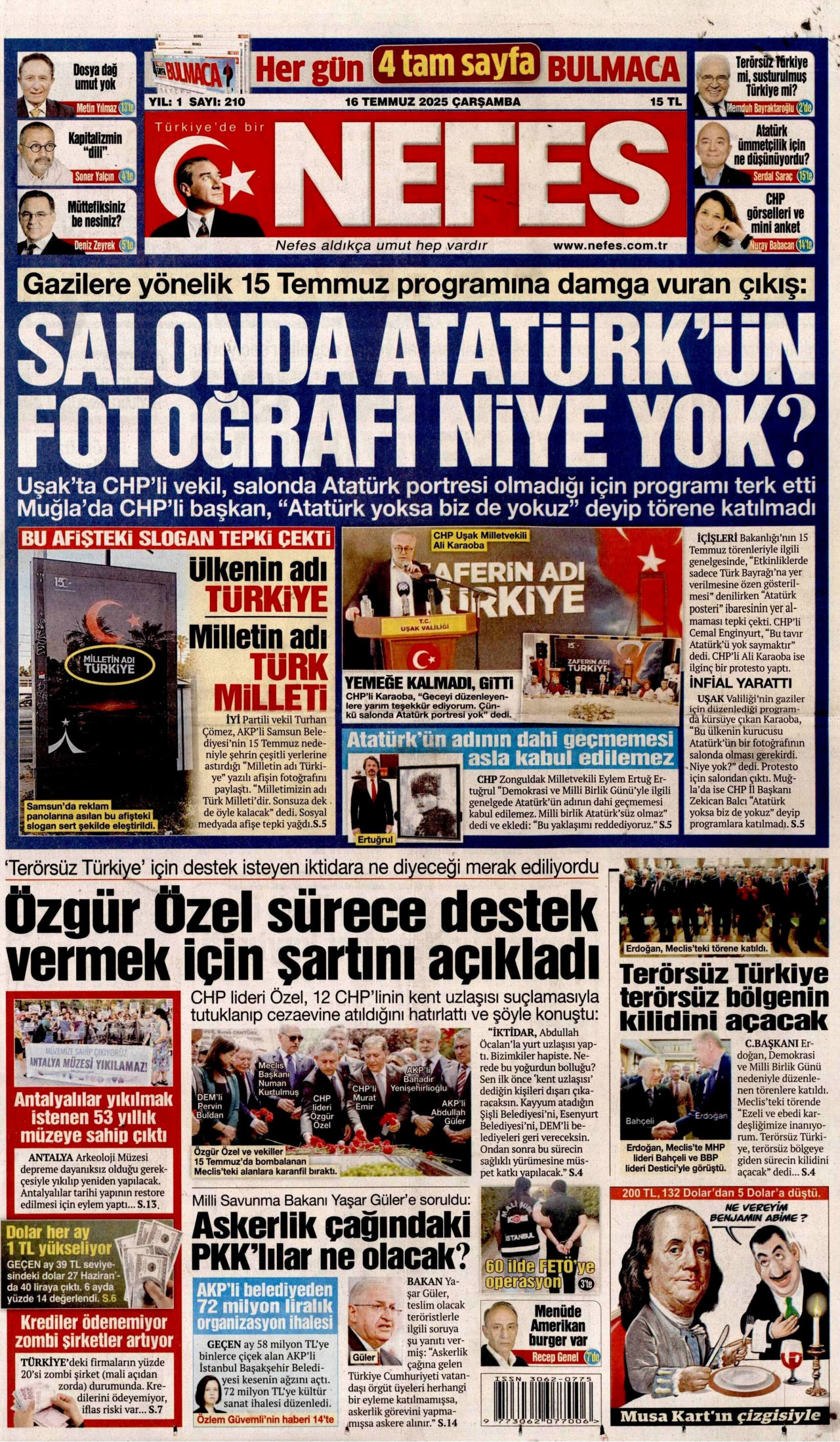 NEFES Gazete Manşeti