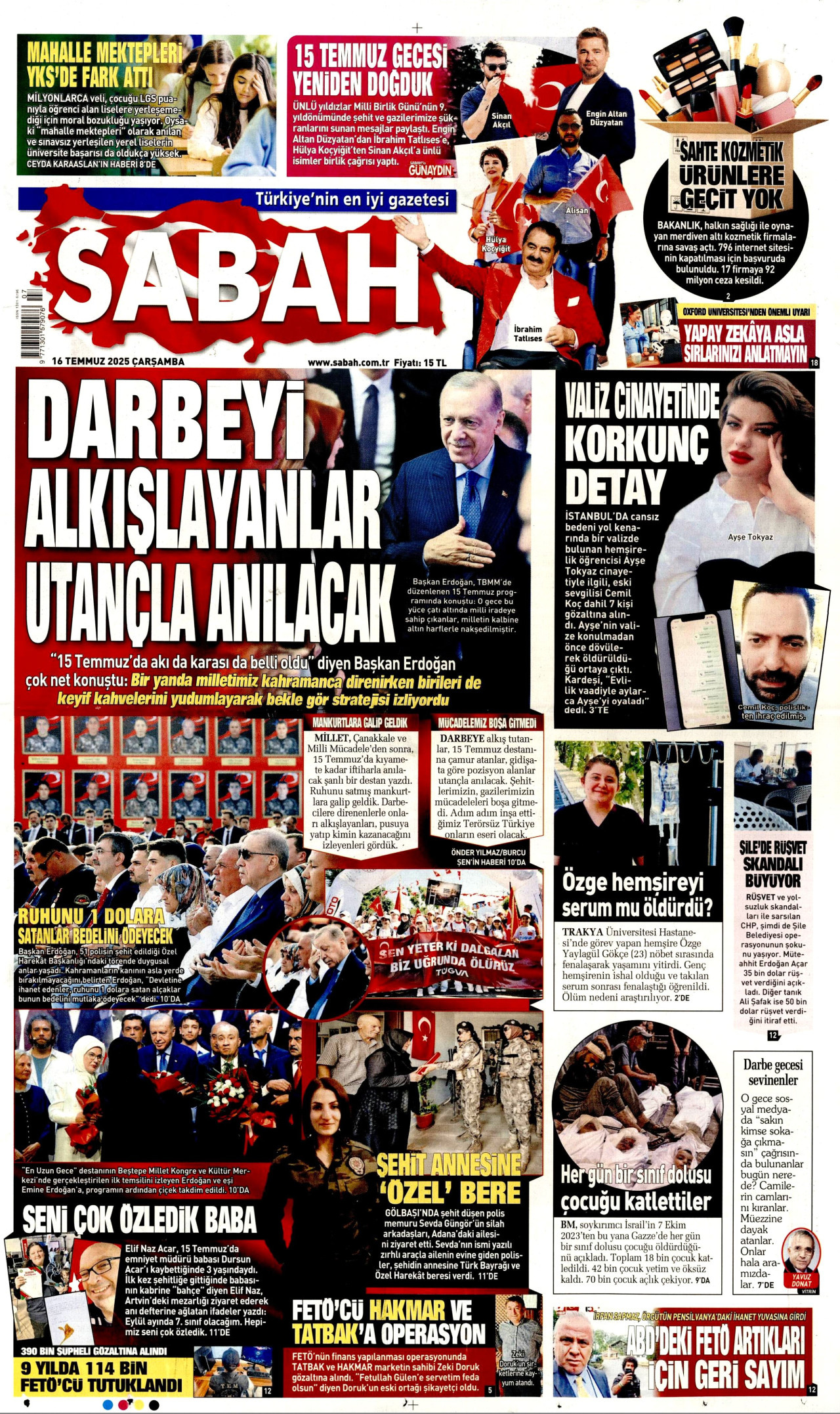 SABAH Gazete Manşeti