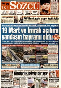 SÖZCÜ Gazete Manşeti