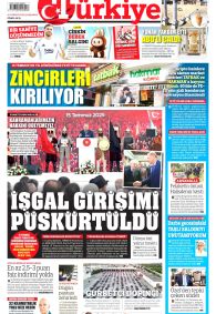 TÜRKİYE GAZETESİ Gazete Manşeti