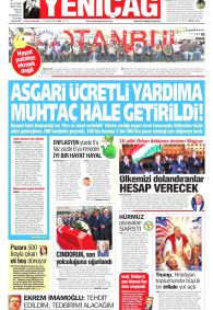 Yeniçağ Gazetesi Gazete Manşeti