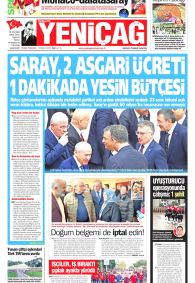 YENİÇAĞ Gazete Manşeti