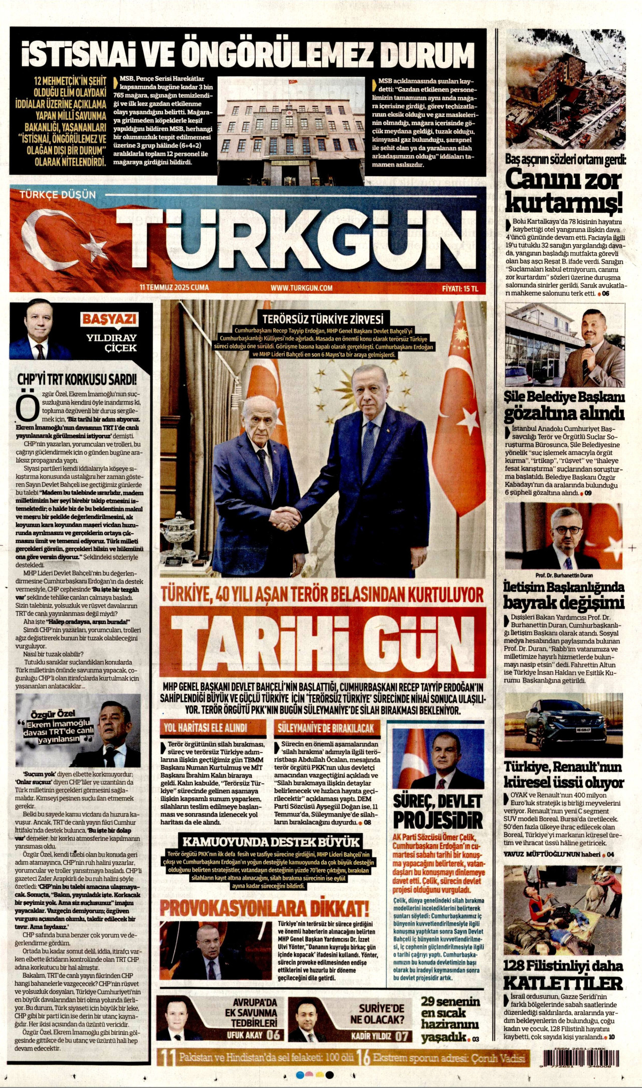 TÜRKGÜN Gazete Manşeti