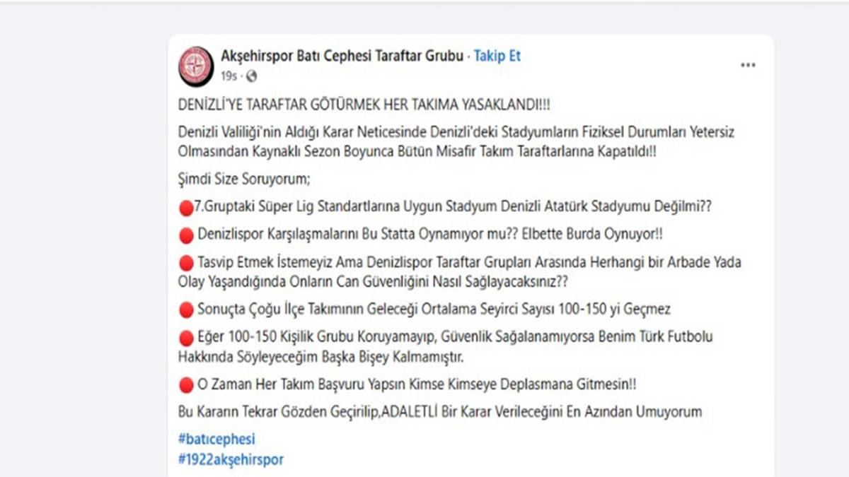 ATATÜRK STADI MİSAFİR SEYİRCİYE YASAK
