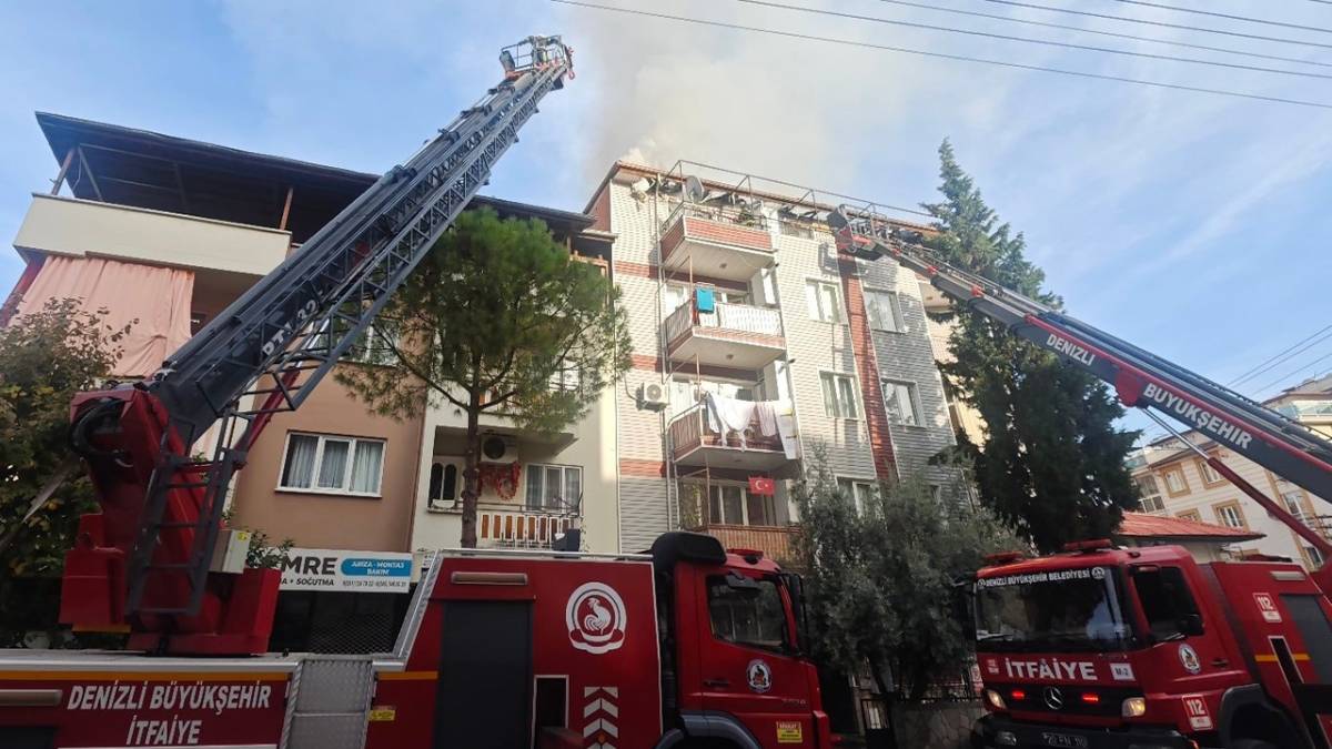 Denizli’deki yangın korkuttu; 5 kişi kurtarıldı