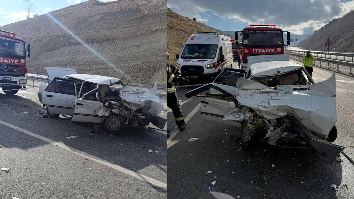 HONAZ TÜNEL ÇIKIŞI KAZA: 1 ÖLÜ 1 YARALI