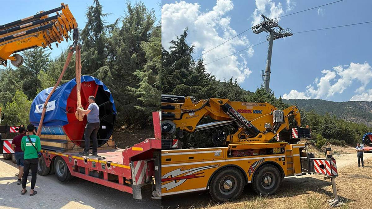 TELEFERİK HALATLARININ KURULUMU BAŞLADI