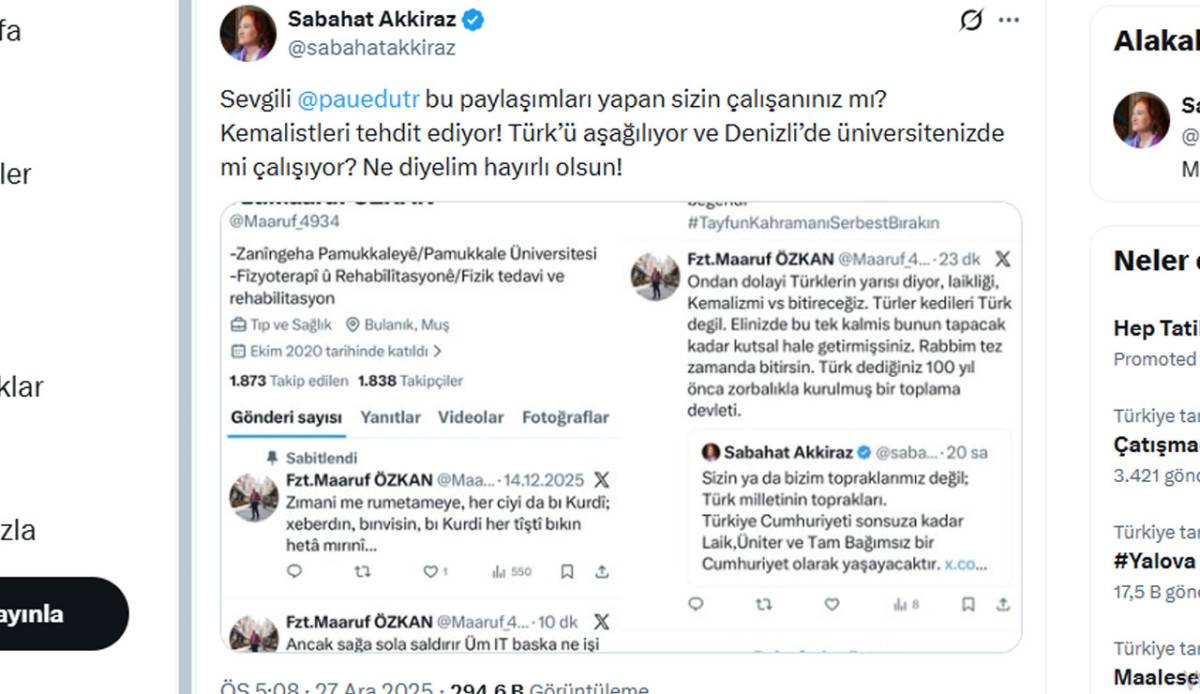 Terör paylaşımları Pamukkale Üniversitesini karıştırdı