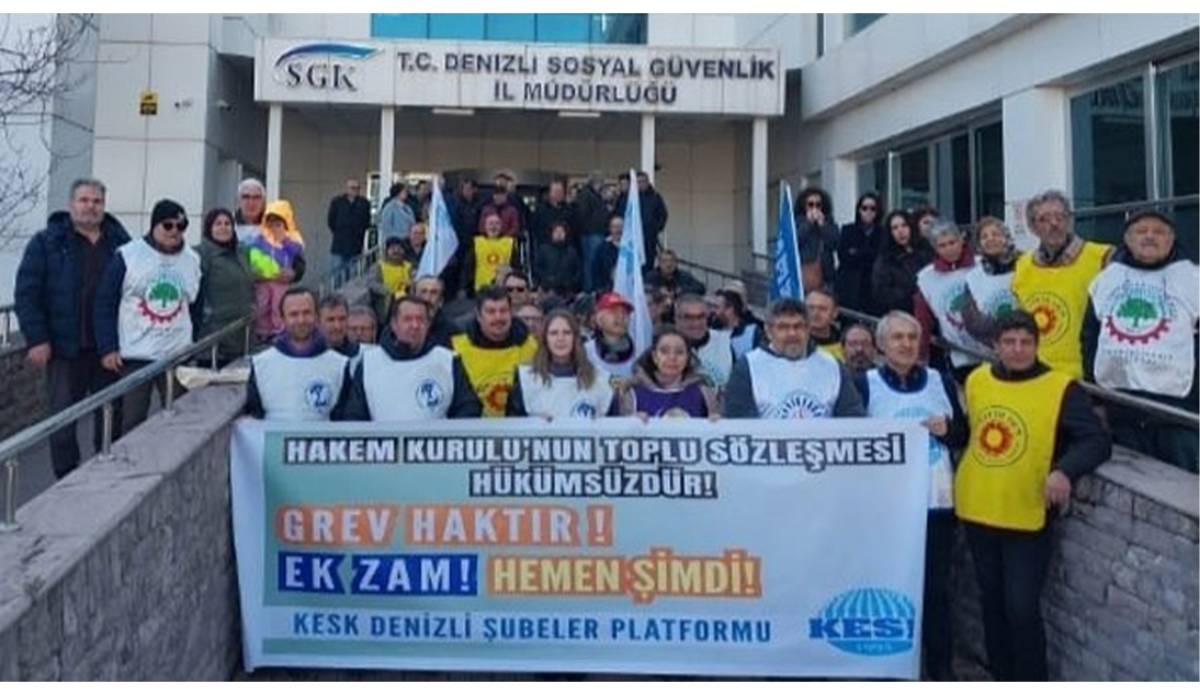 KESK üyeleri Denizli’de iş bıraktı
