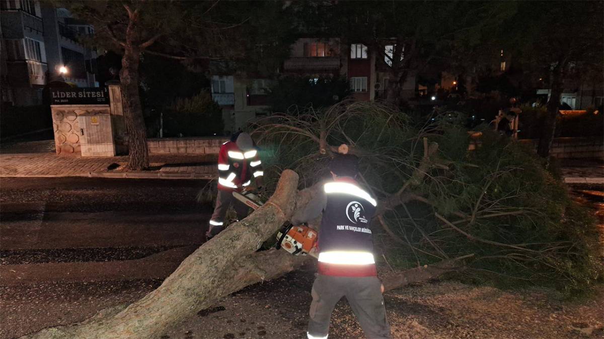 DENİZLİ'DE FIRTINA YIKTI GEÇTİ