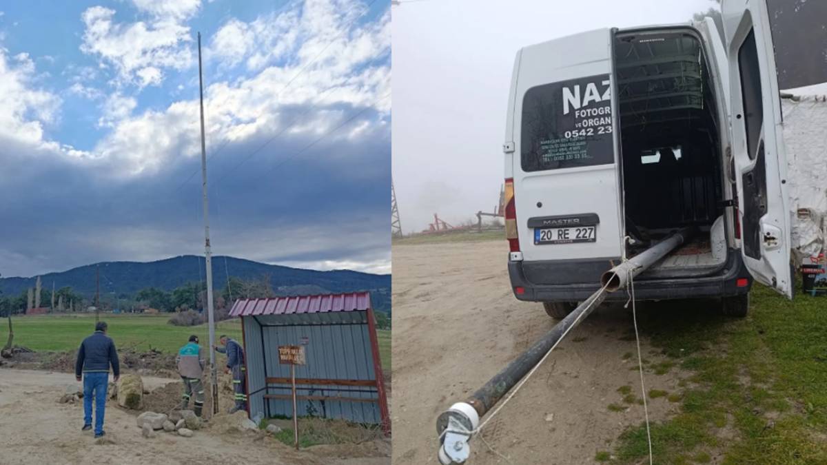 Denizli'de Bayrak direğinin ipi çalındı