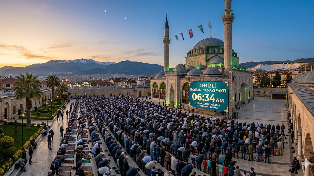 Denizli'de Bayram Namazı Saat Kaçta Kılınacak 2026