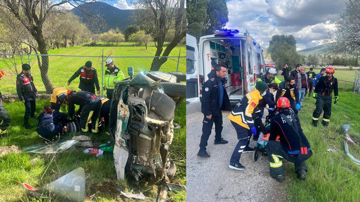 Tavas’ta Korkunç Kaza: Araç Şarampole Devrildi, 1 Yaralı