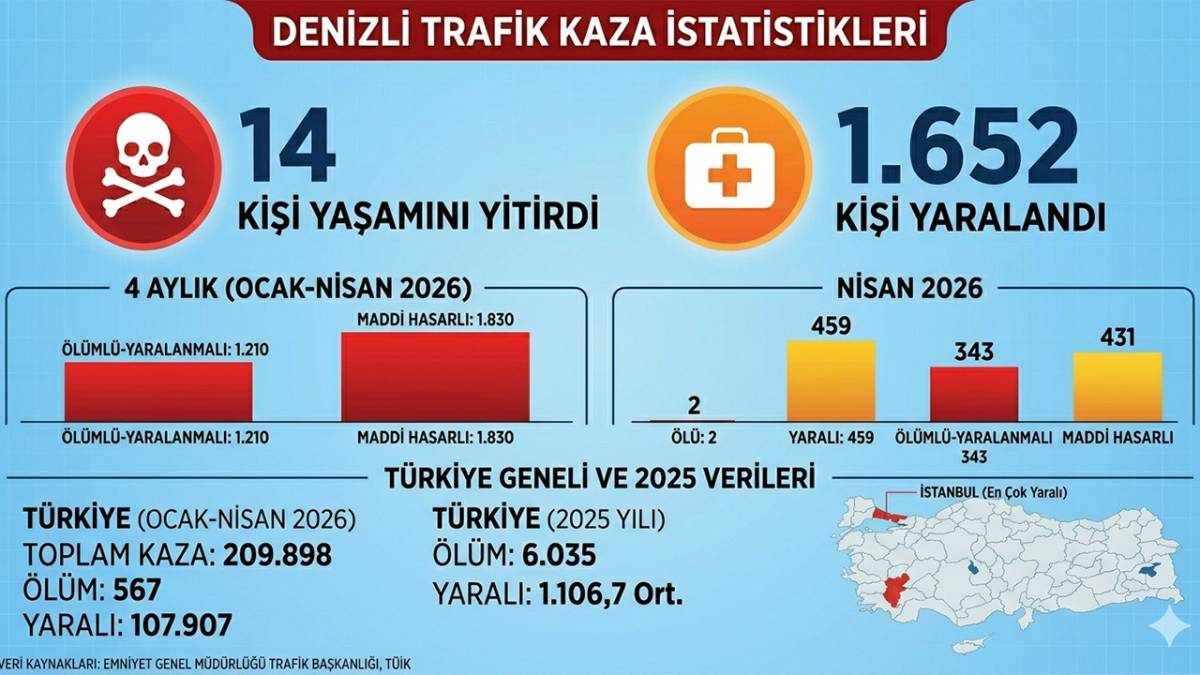 Denizli’de Korkutan Rakam: 4 Ayda 14 Can Kaybı
