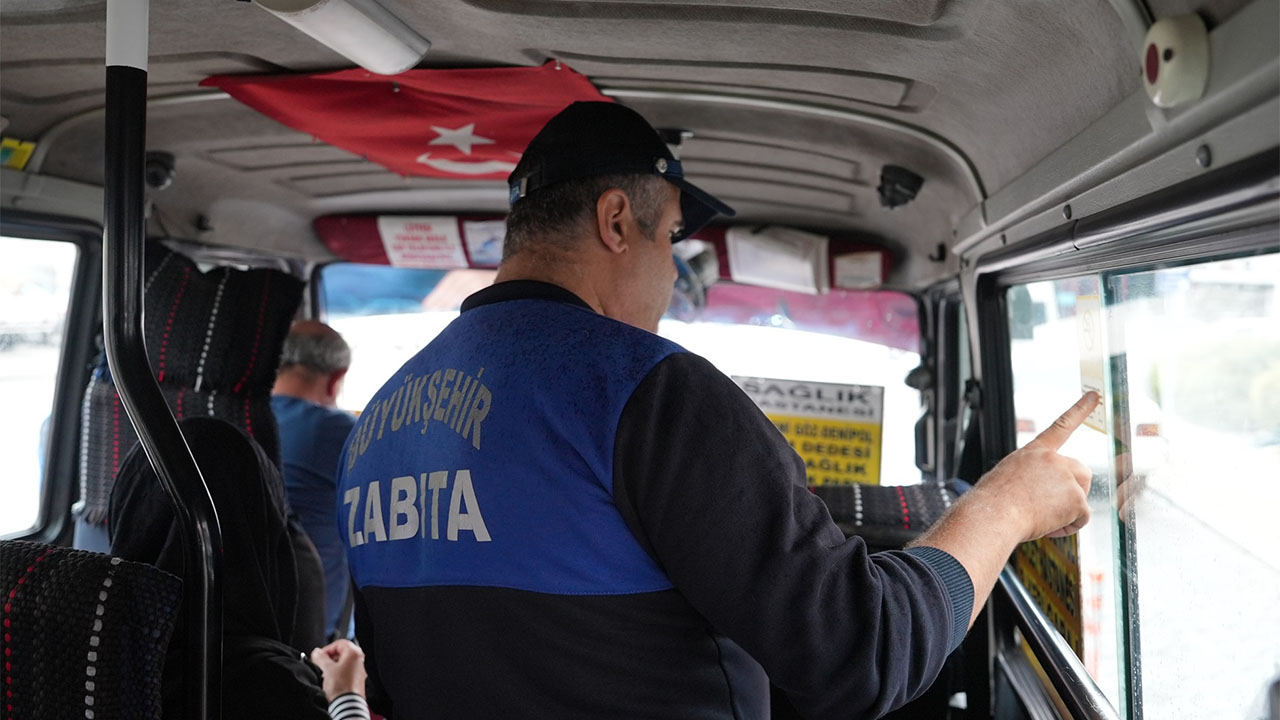 Zabıta’dan şehir içi dolmuşlara trafik denetimi